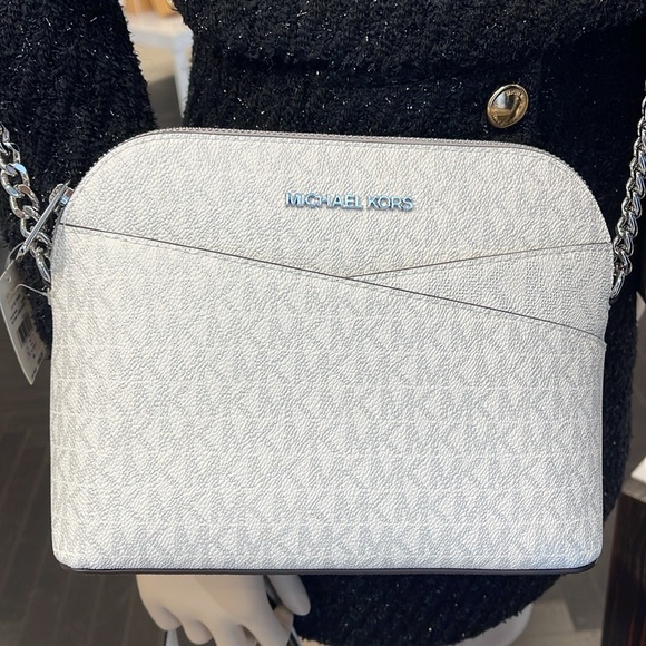 Michael Kors Jet Set Travel Medium Signature Logo Dome Crossbody Satchel NWT - Picture 12 of 16